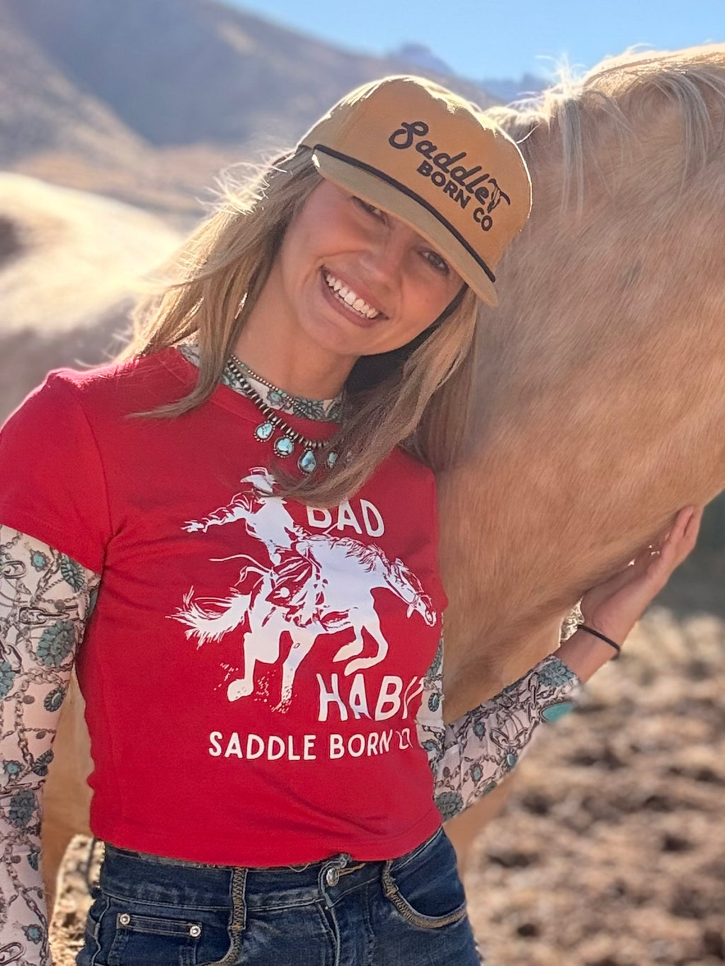 Saddle Born retro logo hat